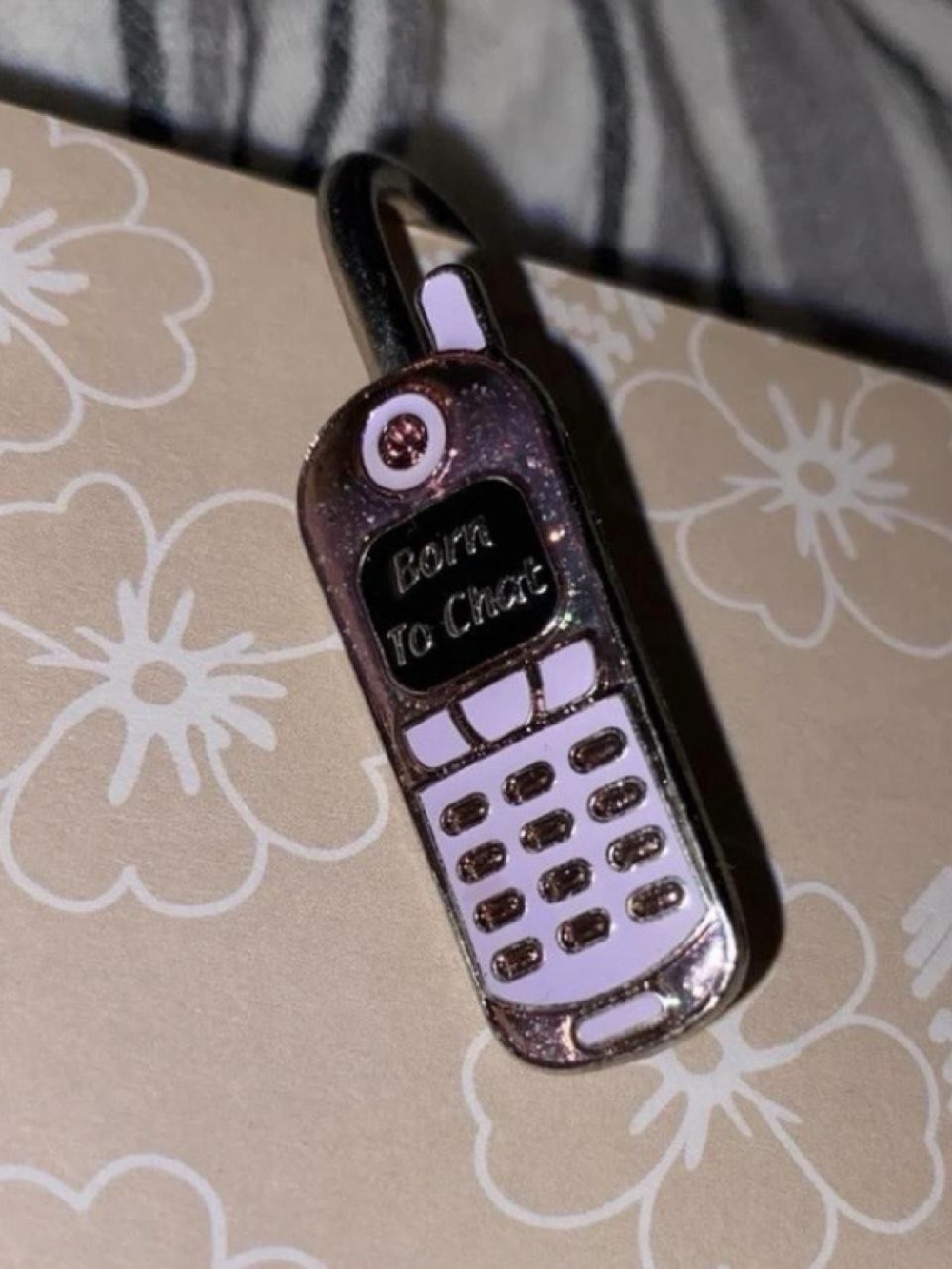 Y2K Born To Chat Phone Keychain ✨ Alexx Finders Key Purse